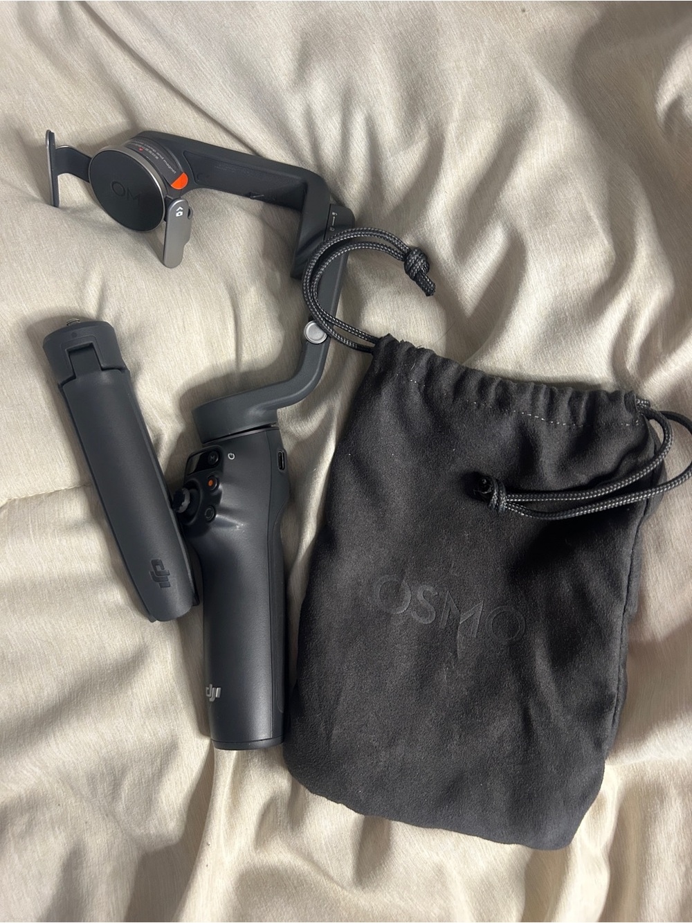 DJI Handheld Smartphone Gimbal Stabilizer in Dark Gray with Black Pouch